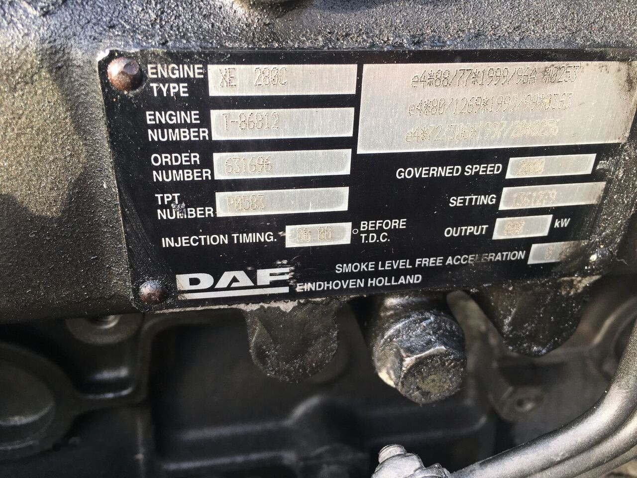 DAF xe280c DAF xf95 truck - Motor pentru Camion: Foto 3 DAF xe280c DAF xf95 truck - Motor pentru Camion: Foto 3