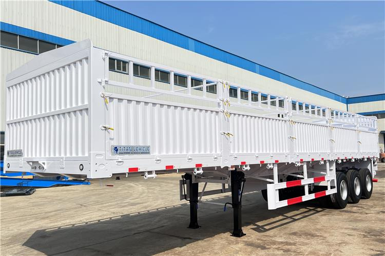 TITAN Tri Axle 60 Ton Fence Cargo Semi Trailer for Sale In Guinea - Semiremorcă transport animale: Foto 2 TITAN Tri Axle 60 Ton Fence Cargo Semi Trailer for Sale In Guinea - Semiremorcă transport animale: Foto 2