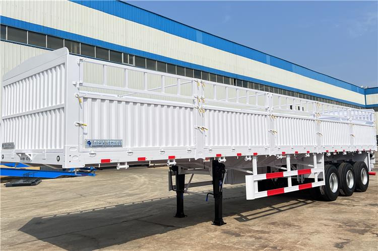 TITAN Tri Axle 60 Ton Fence Cargo Semi Trailer for Sale In Guinea - Semiremorcă transport animale: Foto 1 TITAN Tri Axle 60 Ton Fence Cargo Semi Trailer for Sale In Guinea - Semiremorcă transport animale: Foto 1