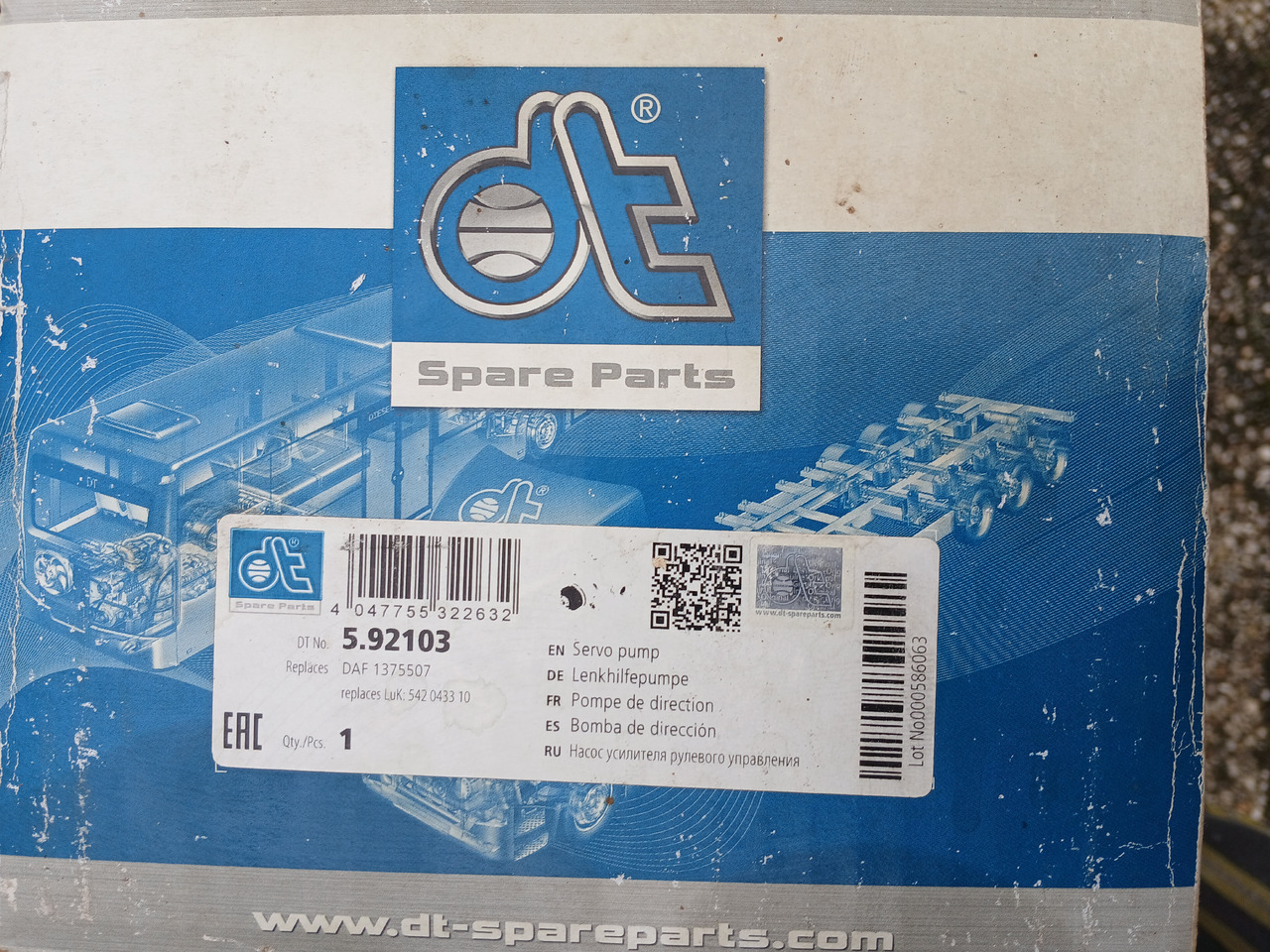 Steeringpump DT 592103 for Daf - Pompă de servodirecţie: Foto 3 Steeringpump DT 592103 for Daf - Pompă de servodirecţie: Foto 3