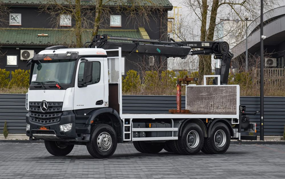 Mercedes-Benz AROCS 2636 / 6x4 / HIAB X-HIPRO 192 E-3 / WYSUW x3 / ROTATOR / STEROWANIE RADIOWE / UDT / PODPORY HYDRAULICZNE / AUTOMAT / KAMERA COFANIA / NISKI PRZEBIEG / SPROWADZONY - Camion platformă, Camion cu macara: Foto 1 Mercedes-Benz AROCS 2636 / 6x4 / HIAB X-HIPRO 192 E-3 / WYSUW x3 / ROTATOR / STEROWANIE RADIOWE / UDT / PODPORY HYDRAULICZNE / AUTOMAT / KAMERA COFANIA / NISKI PRZEBIEG / SPROWADZONY - Camion platformă, Camion cu macara: Foto 1