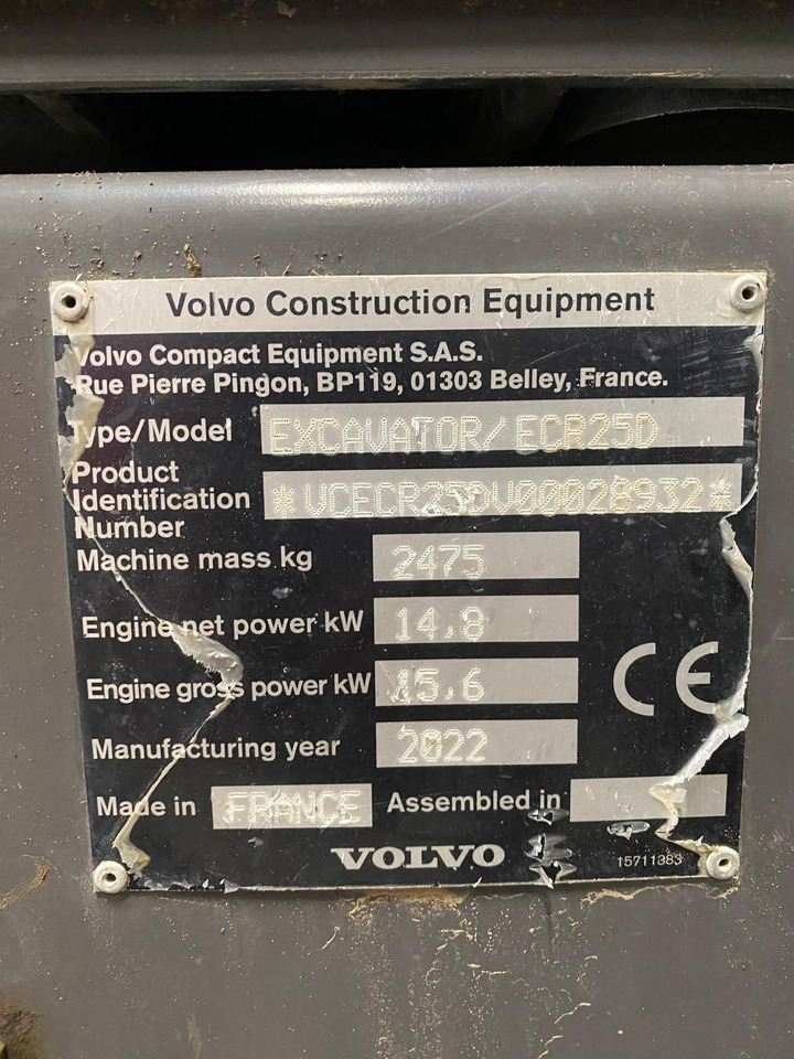 VOLVO ECR25D - Mini excavator: Foto 2 VOLVO ECR25D - Mini excavator: Foto 2