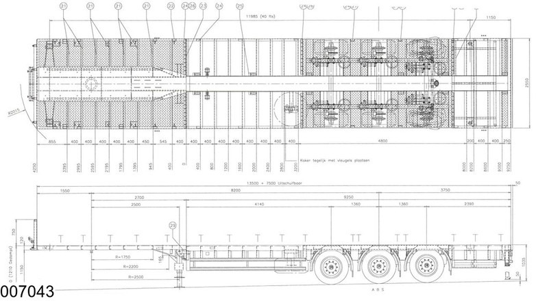 Broshuis open laadbak Extandable 21 Meter, 53750 kg - Semiremorcă platformă: Foto 2 Broshuis open laadbak Extandable 21 Meter, 53750 kg - Semiremorcă platformă: Foto 2