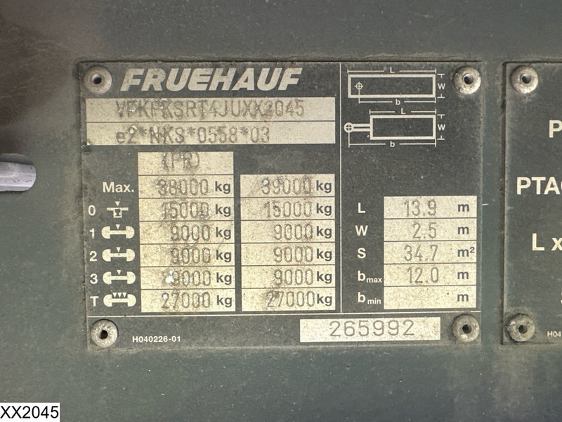Fruehauf Tautliner - Semiremorcă prelată: Foto 4 Fruehauf Tautliner - Semiremorcă prelată: Foto 4