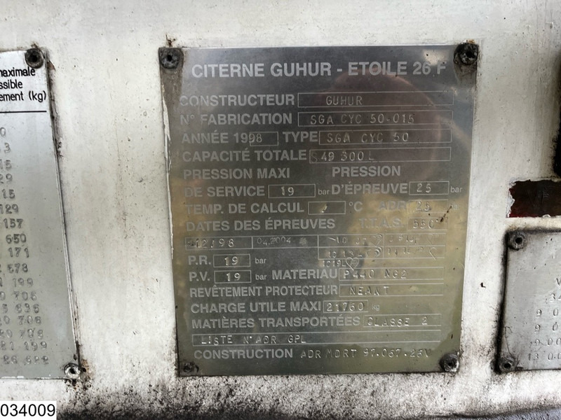 Guhur Gas 49300 liter, LPG GPL Butane gas, 1 Comp - Semiremorcă cisternă: Foto 3 Guhur Gas 49300 liter, LPG GPL Butane gas, 1 Comp - Semiremorcă cisternă: Foto 3