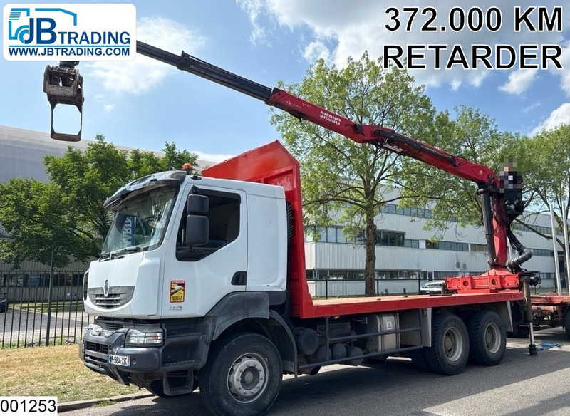 Renault Kerax 450 Dxi 6x4, Manual, Steel, Palfinger, Retarder - Camion forestier, Camion cu macara: Foto 1 Renault Kerax 450 Dxi 6x4, Manual, Steel, Palfinger, Retarder - Camion forestier, Camion cu macara: Foto 1