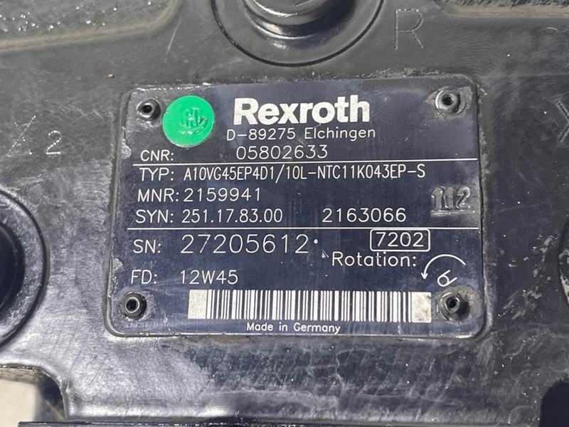 Bomag -Rexroth A10VG45EP4D1/10L-Drive pump/Fahrpumpe - Hidraulică pentru Utilaje constructii: Foto 4 Bomag -Rexroth A10VG45EP4D1/10L-Drive pump/Fahrpumpe - Hidraulică pentru Utilaje constructii: Foto 4
