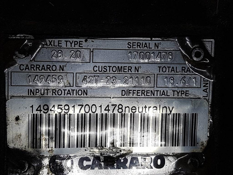 Komatsu WA70-5-Carraro 28.20-149459-Axle housing/Achskörpe - Punte şi piese pentru Utilaje constructii: Foto 3 Komatsu WA70-5-Carraro 28.20-149459-Axle housing/Achskörpe - Punte şi piese pentru Utilaje constructii: Foto 3