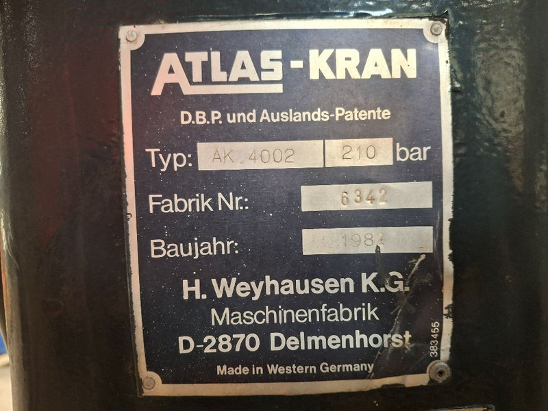 Atlas AK 4002 - Macara montată: Foto 5 Atlas AK 4002 - Macara montată: Foto 5