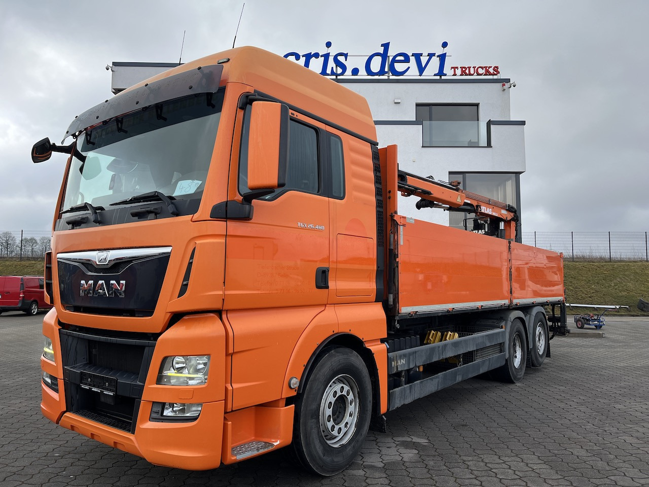 MAN TGX 26.480 6x2 Atlas 145.2 Baustoff - Camion platformă, Camion cu macara: Foto 1 MAN TGX 26.480 6x2 Atlas 145.2 Baustoff - Camion platformă, Camion cu macara: Foto 1