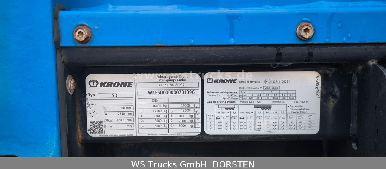 Krone SD 27 Planauflieger mit Edscha | ABS, EBS, XL - Semiremorcă prelată: Foto 3 Krone SD 27 Planauflieger mit Edscha | ABS, EBS, XL - Semiremorcă prelată: Foto 3
