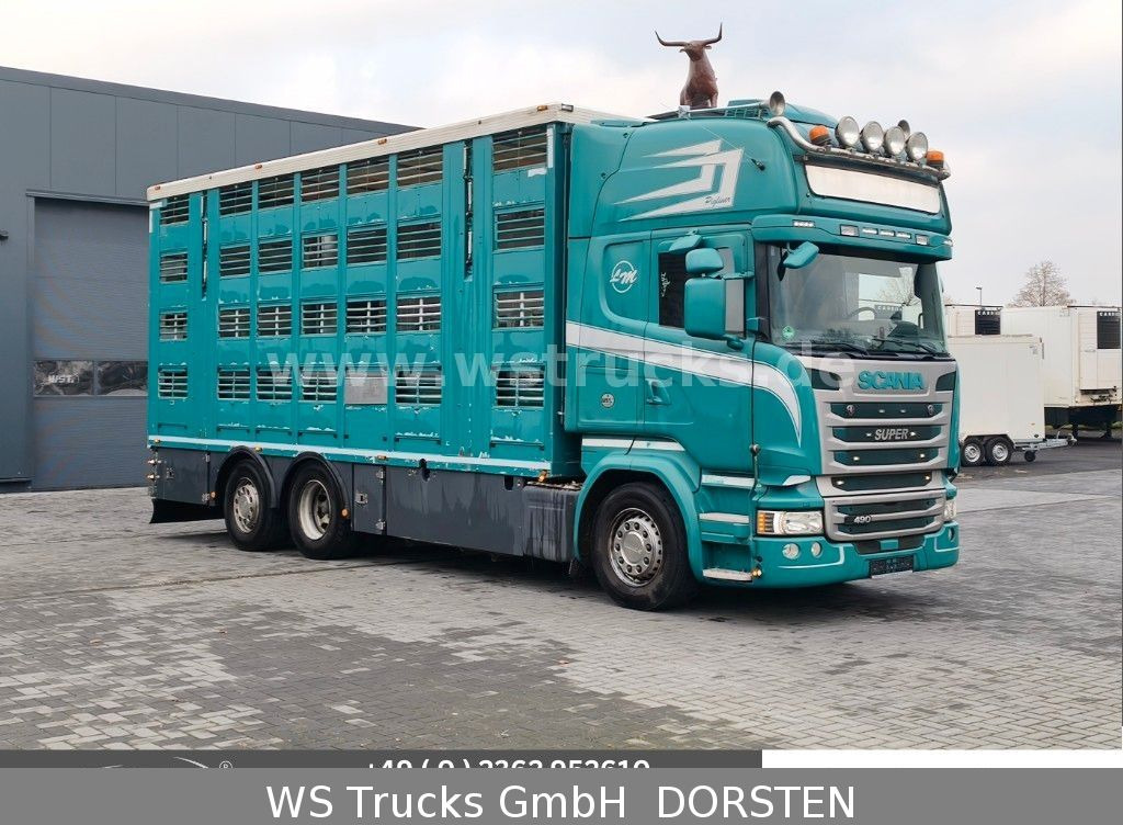 Scania R 490 Topline Menke 4 Stock Hubdach | Retader - Camion transport cai: Foto 1 Scania R 490 Topline Menke 4 Stock Hubdach | Retader - Camion transport cai: Foto 1