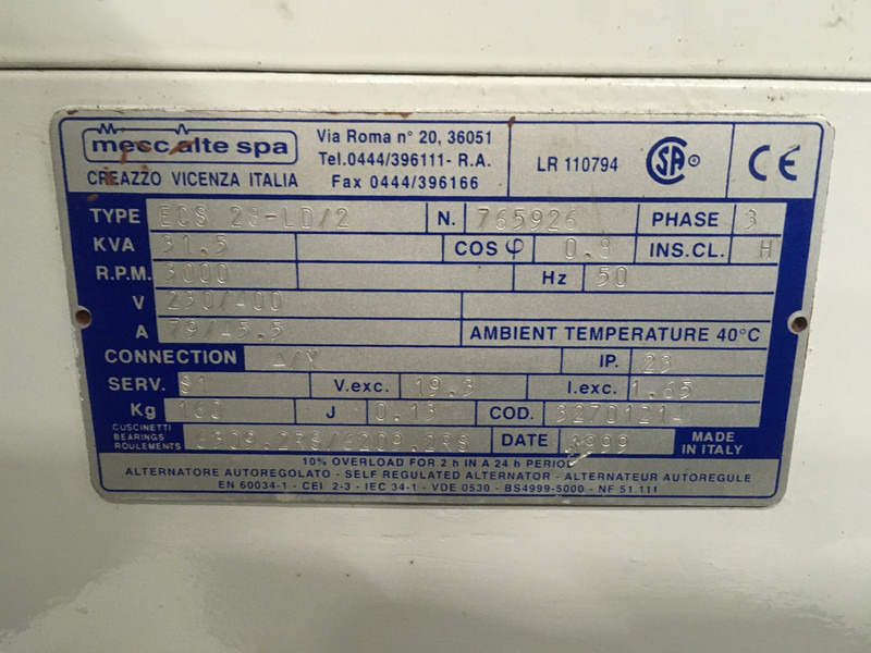 Lombardini LDW 1204 GENERATOR 31.5 KVA USED - Generator electric: Foto 5 Lombardini LDW 1204 GENERATOR 31.5 KVA USED - Generator electric: Foto 5
