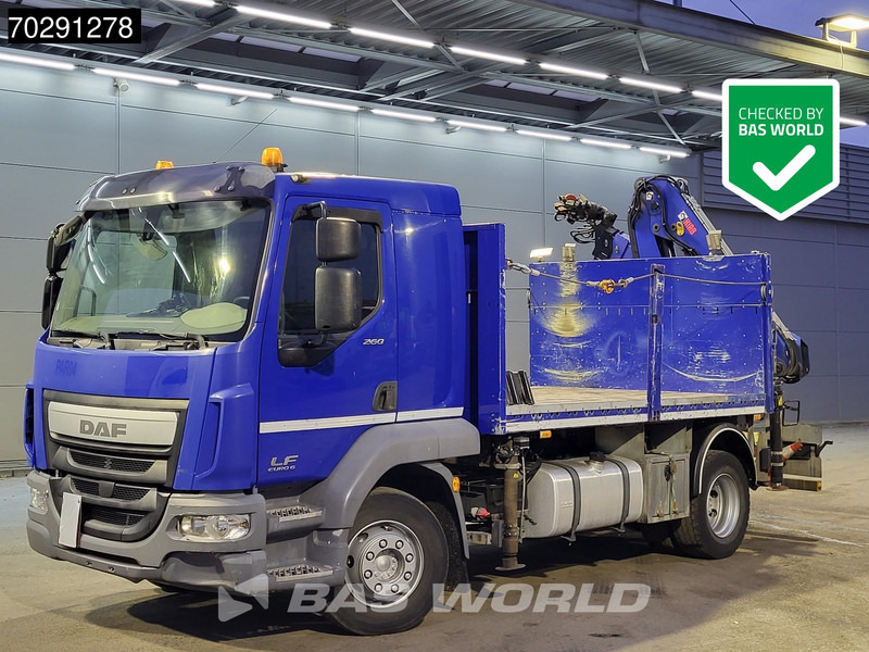 DAF LF 260 LF 4X2 Hiab 111 B-2 HIDUO Crane Kran Remote control Automatic ACC Euro 6 - Camion platformă, Camion cu macara: Foto 1 DAF LF 260 LF 4X2 Hiab 111 B-2 HIDUO Crane Kran Remote control Automatic ACC Euro 6 - Camion platformă, Camion cu macara: Foto 1