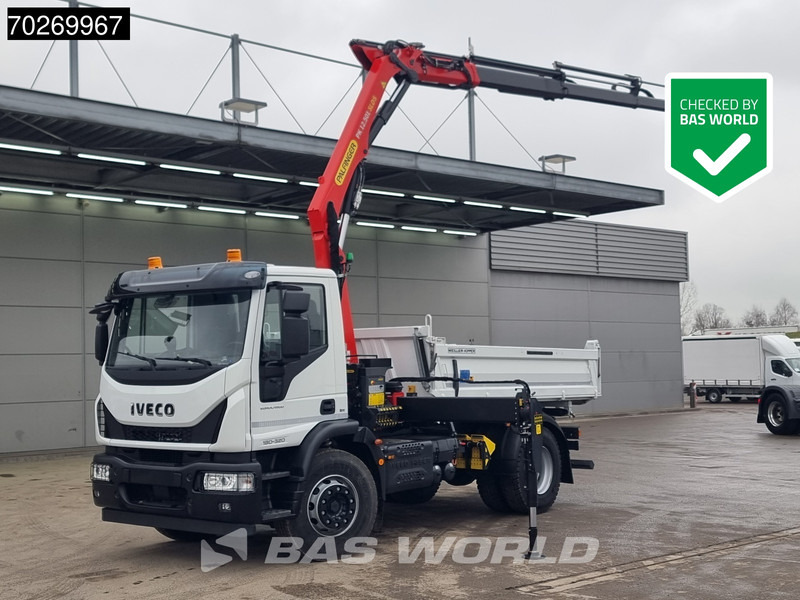 Iveco Eurocargo 180E320 4X2 Steelsuspension 3-Seiten Palfinger PK12.501 Euro 6 - Camion basculantă, Camion cu macara: Foto 1 Iveco Eurocargo 180E320 4X2 Steelsuspension 3-Seiten Palfinger PK12.501 Euro 6 - Camion basculantă, Camion cu macara: Foto 1