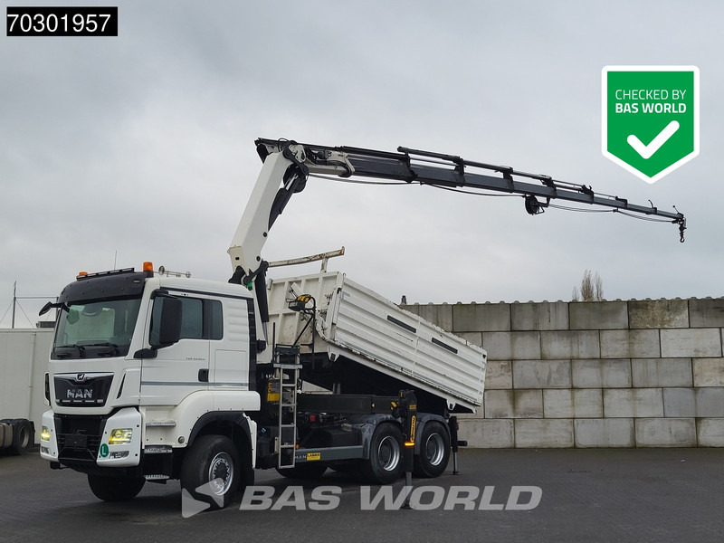 MAN TGS 33.420 6X6 Palfinger PK33002 EH Crane 12m3 tipper Manual Retarder Big-Axle Euro 6 - Camion basculantă, Camion cu macara: Foto 1 MAN TGS 33.420 6X6 Palfinger PK33002 EH Crane 12m3 tipper Manual Retarder Big-Axle Euro 6 - Camion basculantă, Camion cu macara: Foto 1