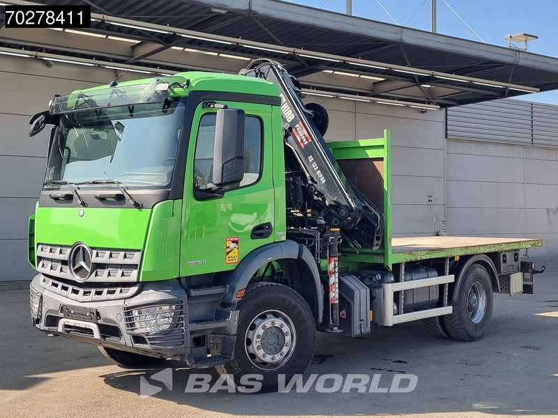 Camion platformă, Camion cu macara Mercedes-Benz Arocs 1830 4X2 Hiab 122 ES-3 HIPRO Kran Crane Big-Axle Euro 6: Foto 7