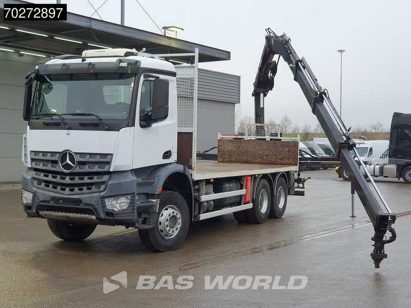 Camion platformă, Camion cu macara Mercedes-Benz Arocs 2636 6X4 Hiab 144 E-3 Hipro Kran Crane Remote Full Steel Euro 6: Foto 5