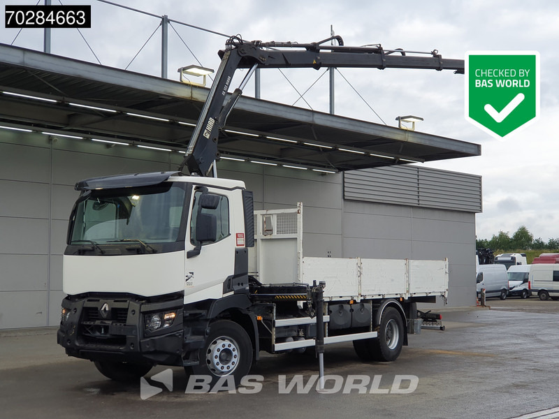 Renault C 380 4X2 HIAB 122 B-3 HIDUO Kran Crane Steelsuspension Big-Axle Euro 6 - Camion platformă, Camion cu macara: Foto 1 Renault C 380 4X2 HIAB 122 B-3 HIDUO Kran Crane Steelsuspension Big-Axle Euro 6 - Camion platformă, Camion cu macara: Foto 1