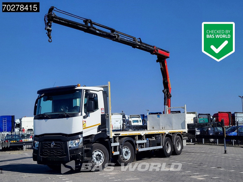 Renault C 430 8X4 Palfinger 22002 EH kran Crane Big-Axle steel suspension Euro 6 - Camion platformă, Camion cu macara: Foto 1 Renault C 430 8X4 Palfinger 22002 EH kran Crane Big-Axle steel suspension Euro 6 - Camion platformă, Camion cu macara: Foto 1