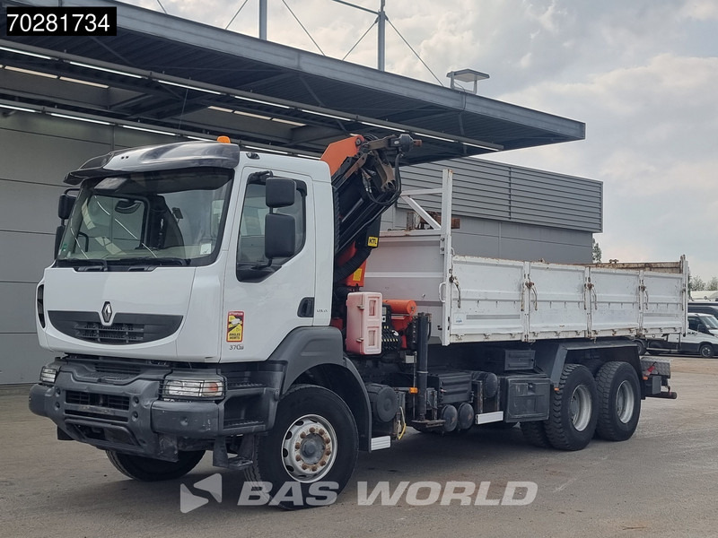 Camion basculantă, Camion cu macara Renault Kerax 370 6X4 Palfinger PK16502 Kran Crane Big-Axle Steel suspension Euro 4: Foto 10