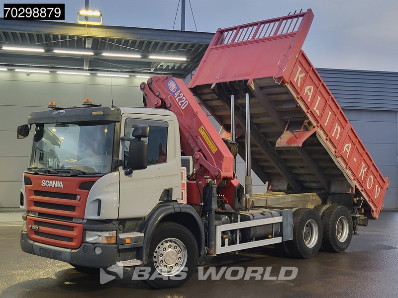 Scania P340 6X4 HMF 4220 K6 Crane Winch Tipper Full Steel Manual Gearbox - Camion basculantă, Camion cu macara: Foto 2 Scania P340 6X4 HMF 4220 K6 Crane Winch Tipper Full Steel Manual Gearbox - Camion basculantă, Camion cu macara: Foto 2