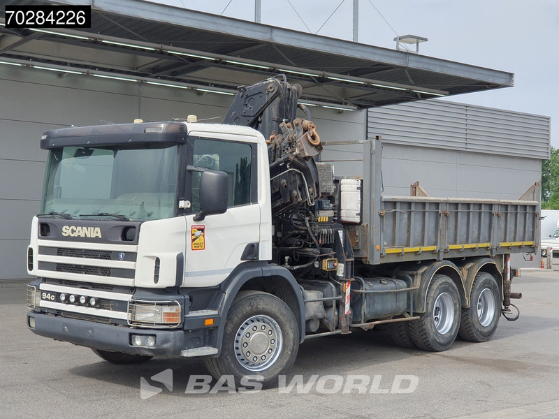 Camion basculantă, Camion cu macara Scania P94 6X4 Hiab 330-4 Kran Crane 9m3 tipper Manual Steelsuspension Euro 3: Foto 10