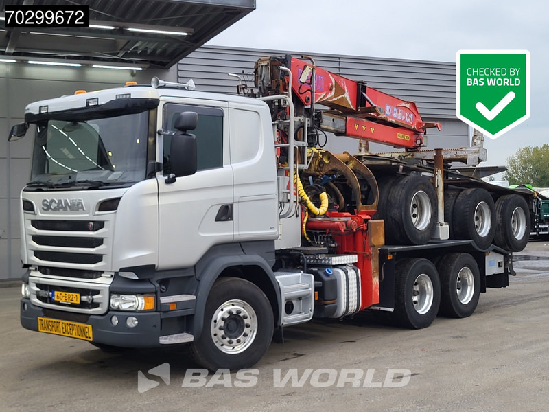 Scania R580 R 6X4 NL-Truck Diebolt D28.81 Kran Crane Holztransport + Dolly Retarder Euro 6 - Camion forestier, Camion cu macara: Foto 1 Scania R580 R 6X4 NL-Truck Diebolt D28.81 Kran Crane Holztransport + Dolly Retarder Euro 6 - Camion forestier, Camion cu macara: Foto 1