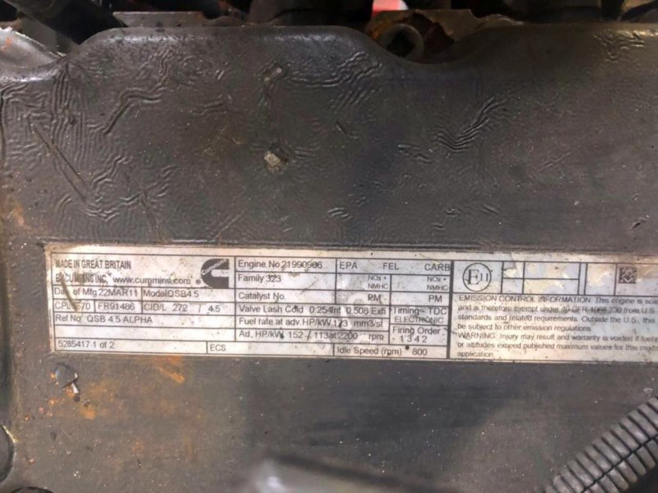 Cummins QSB4.5 152 - Motor: Foto 3 Cummins QSB4.5 152 - Motor: Foto 3