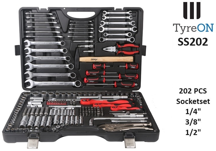 SS202 Professional Socket Set 202-piece 1/8 - 1/4 - 1/2 Inch - Chrome Vanadium - Echipament de atelier: Foto 2 SS202 Professional Socket Set 202-piece 1/8 - 1/4 - 1/2 Inch - Chrome Vanadium - Echipament de atelier: Foto 2