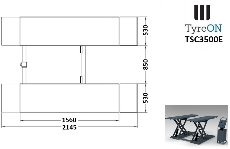 TSC3500E mobile midrise car scissor lift with electrical release - Capacity 3,5T - Lifting height 125 cm  - 230V - Graphite gray - Echipament de atelier: Foto 4 TSC3500E mobile midrise car scissor lift with electrical release - Capacity 3,5T - Lifting height 125 cm  - 230V - Graphite gray - Echipament de atelier: Foto 4