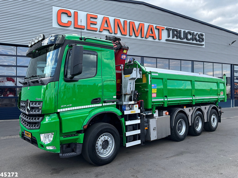 Mercedes-Benz Arocs 3743 8x4 Euro 6 HMF 19 Tonmeter Elektrisch/Hydraulisch aangedreven Z-kraan - Camion basculantă, Camion cu macara: Foto 3 Mercedes-Benz Arocs 3743 8x4 Euro 6 HMF 19 Tonmeter Elektrisch/Hydraulisch aangedreven Z-kraan - Camion basculantă, Camion cu macara: Foto 3