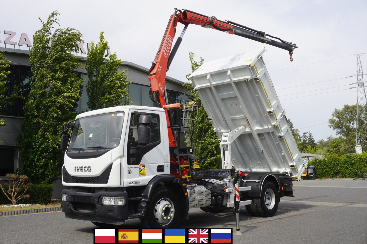 IVECO Eurocargo 160-250 / Fassi F95 crane / 120 tho. km / 3-sided tipper - Camion cu macara: Foto 1 IVECO Eurocargo 160-250 / Fassi F95 crane / 120 tho. km / 3-sided tipper - Camion cu macara: Foto 1