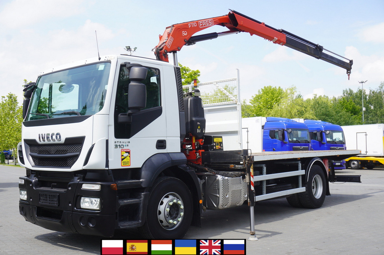 IVECO STRALIS 310 E6 / FASSI F110B / 630 MTH! / 4 t lift cap. / 19 t - Camion platformă, Camion cu macara: Foto 1 IVECO STRALIS 310 E6 / FASSI F110B / 630 MTH! / 4 t lift cap. / 19 t - Camion platformă, Camion cu macara: Foto 1