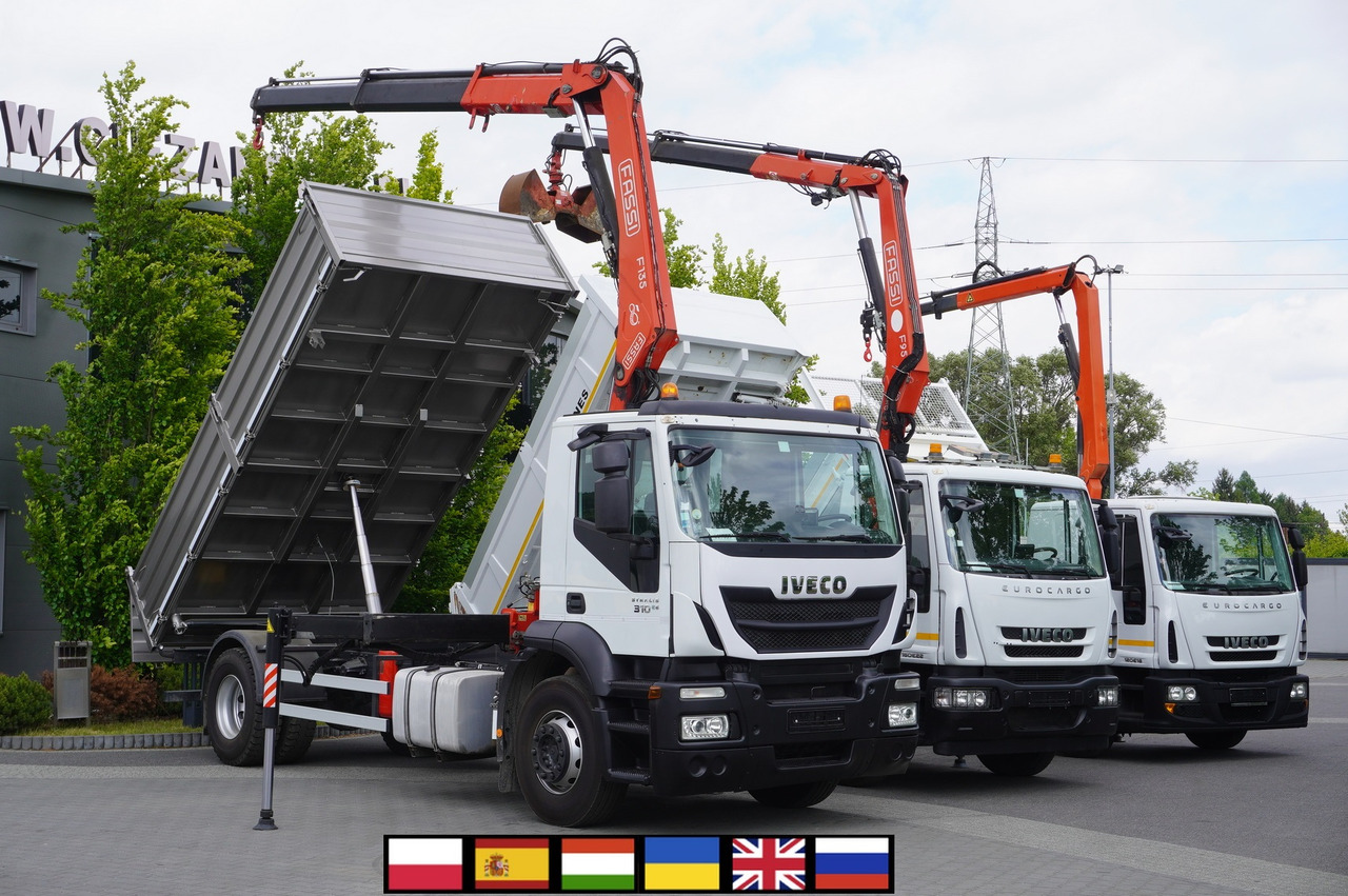 IVECO Stralis 310 E6 / NEW 3-sided tipper / Fassi F135 crane with remote control - Camion platformă, Camion cu macara: Foto 1 IVECO Stralis 310 E6 / NEW 3-sided tipper / Fassi F135 crane with remote control - Camion platformă, Camion cu macara: Foto 1