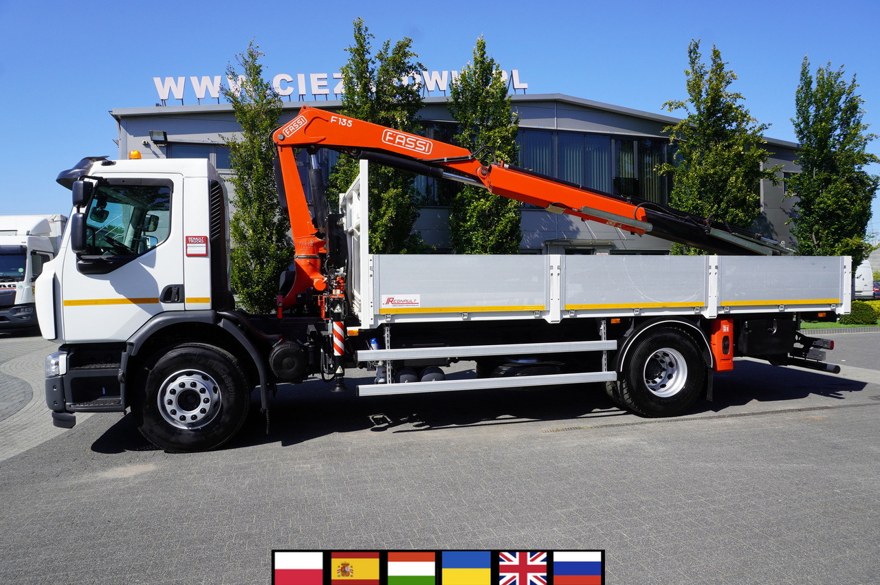 RENAULT C280 DTI 8 / FASSI crane 5.6 T / range 8 m / Flatbed 15 EPAL - Camion cu macara: Foto 1 RENAULT C280 DTI 8 / FASSI crane 5.6 T / range 8 m / Flatbed 15 EPAL - Camion cu macara: Foto 1