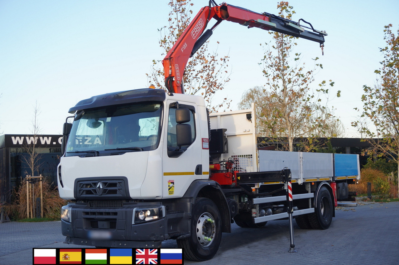 RENAULT C280 DTI 8 / FASSI crane 5.6 T / range 8 m / Flatbed 15 EPAL - Camion cu macara: Foto 1 RENAULT C280 DTI 8 / FASSI crane 5.6 T / range 8 m / Flatbed 15 EPAL - Camion cu macara: Foto 1