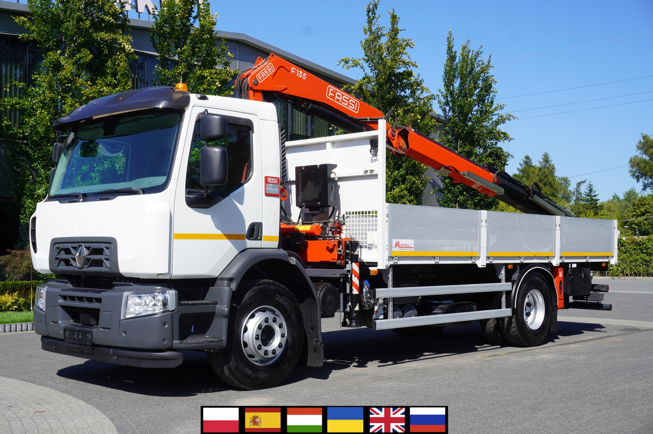 RENAULT C280 DTI 8 / FASSI crane 5.6 T / range 8 m / Flatbed 15 EPAL - Camion platformă, Camion cu macara: Foto 1 RENAULT C280 DTI 8 / FASSI crane 5.6 T / range 8 m / Flatbed 15 EPAL - Camion platformă, Camion cu macara: Foto 1