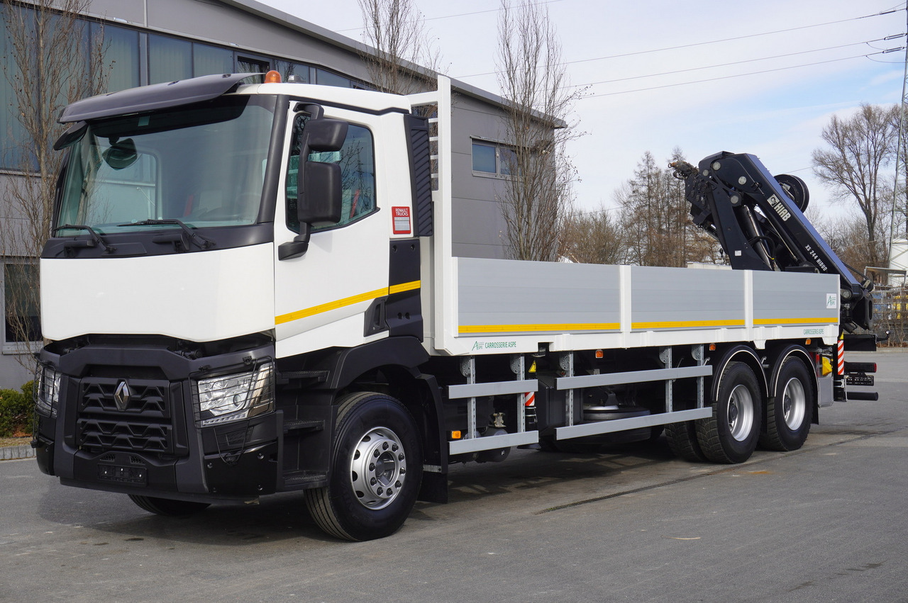 RENAULT C430 / HIAB 244 EP-5 HIDUO crane 8400 kg 15 m / Platform with stanchions - Remorcă forestieră: Foto 3 RENAULT C430 / HIAB 244 EP-5 HIDUO crane 8400 kg 15 m / Platform with stanchions - Remorcă forestieră: Foto 3