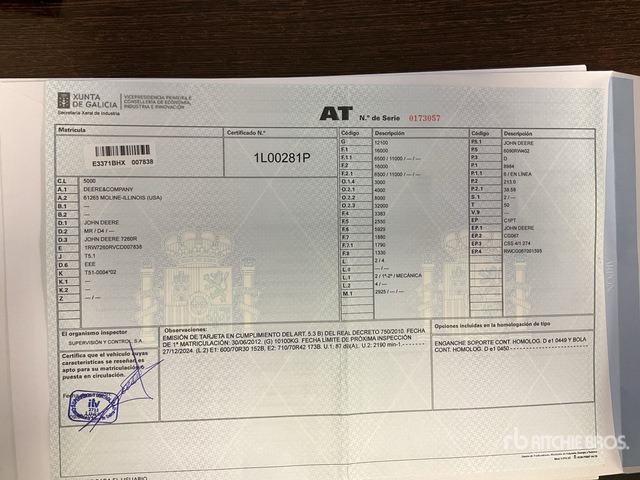 2012 John Deere 7260R 4WD Tractor - Tractor agricol: Foto 2 2012 John Deere 7260R 4WD Tractor - Tractor agricol: Foto 2