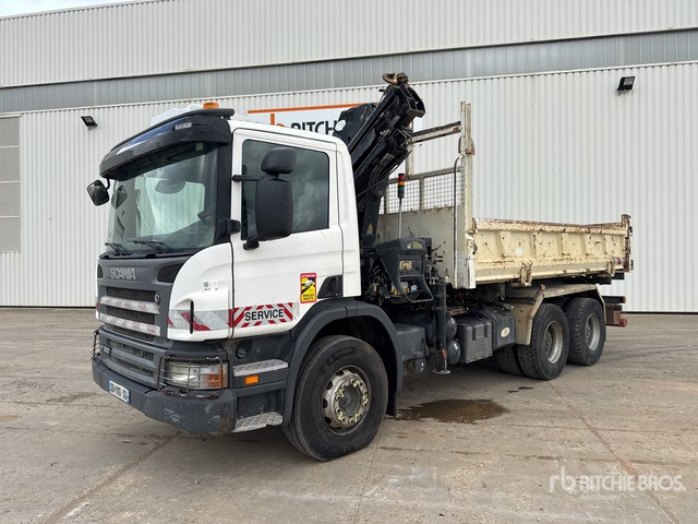 2008 Scania P380 2008 Hiab 166E-3 HIPRO 5700 kg ... Dump Truck with Crane - Camion basculantă, Camion cu macara: Foto 1 2008 Scania P380 2008 Hiab 166E-3 HIPRO 5700 kg ... Dump Truck with Crane - Camion basculantă, Camion cu macara: Foto 1