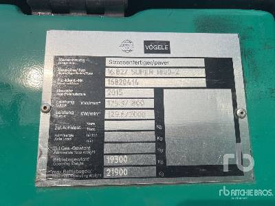 VOGELE SUPER 1800-2 Track Finisseur Sur Chenilles - Finisor de asfalt: Foto 5 VOGELE SUPER 1800-2 Track Finisseur Sur Chenilles - Finisor de asfalt: Foto 5