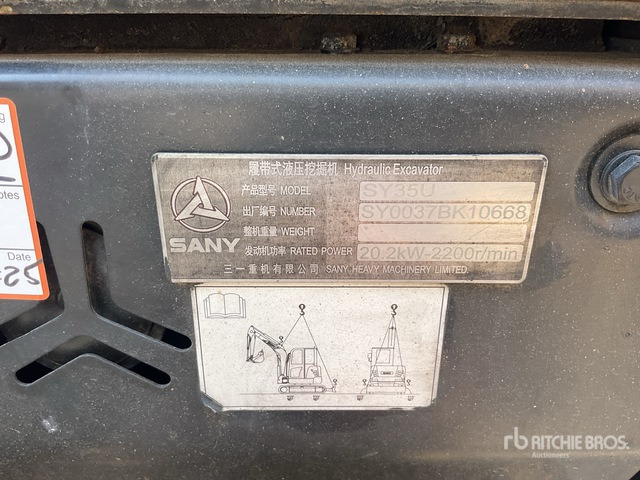 2020 Sany SY35U Mini Excavator: <6.6t - Mini excavator: Foto 5 2020 Sany SY35U Mini Excavator: <6.6t - Mini excavator: Foto 5
