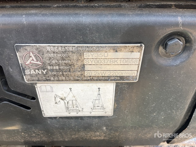 2020 Sany SY35U Mini Excavator: <6.6t - Mini excavator: Foto 4 2020 Sany SY35U Mini Excavator: <6.6t - Mini excavator: Foto 4