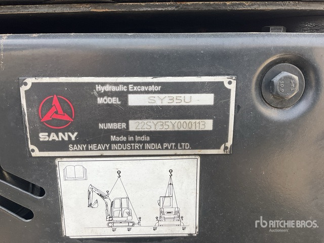 2022 Sany SY35U Mini Excavator: <6.6t - Mini excavator: Foto 5 2022 Sany SY35U Mini Excavator: <6.6t - Mini excavator: Foto 5