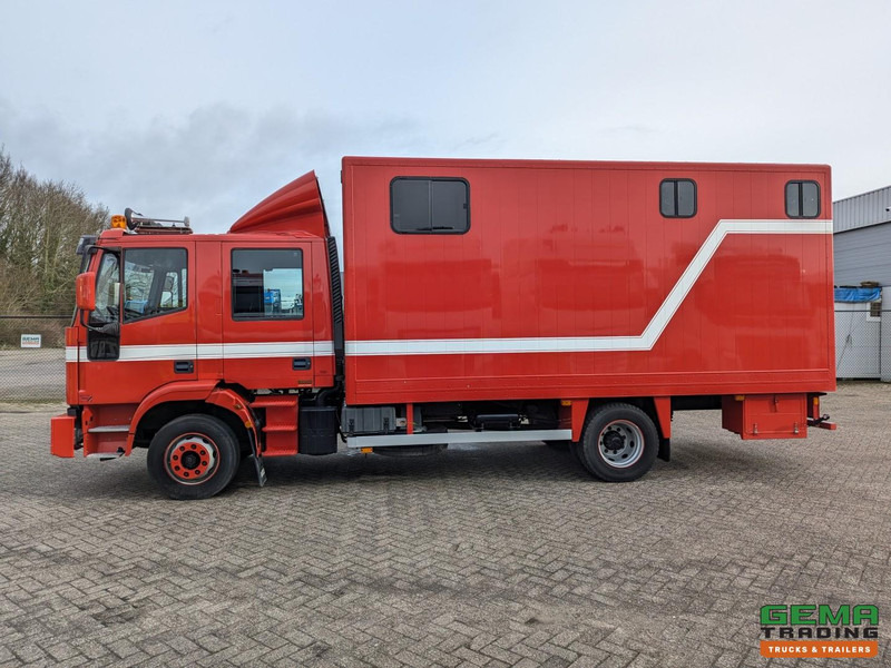 Camion transport cai Iveco Tector ML120E24D 4x2 Euro3 DubbelCabine - Paardenwagen 3-Paards - Kleedruimte - Hydraulische klep- TOP!: Foto 14
