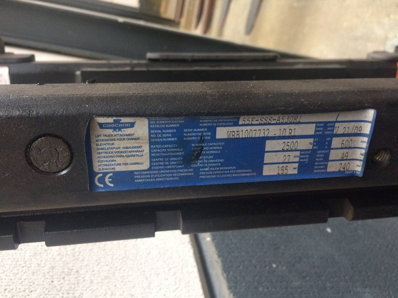 Cascade Sideshift 1400 mm - Ataşament: Foto 2 Cascade Sideshift 1400 mm - Ataşament: Foto 2