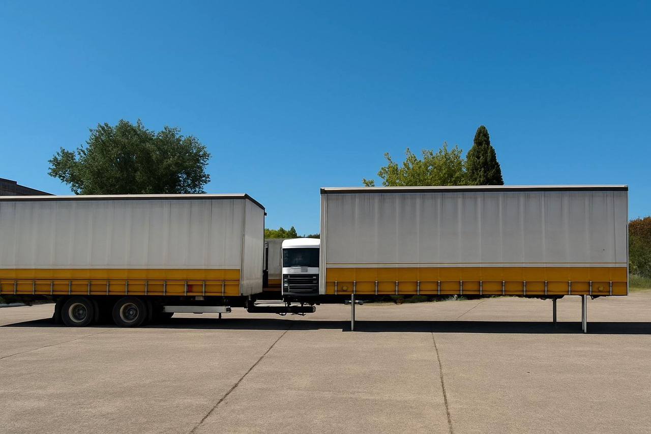 Krone 2 x WB 7,82 Jumbo, Hubdach, Edscha + Anh. Tandem - Caroserie cu prelata: Foto 1 Krone 2 x WB 7,82 Jumbo, Hubdach, Edscha + Anh. Tandem - Caroserie cu prelata: Foto 1