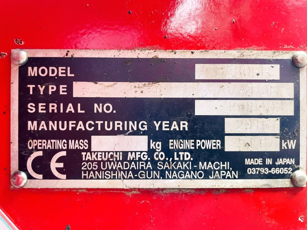 Takeuchi TB280FR (4051) - Mini excavator: Foto 3 Takeuchi TB280FR (4051) - Mini excavator: Foto 3