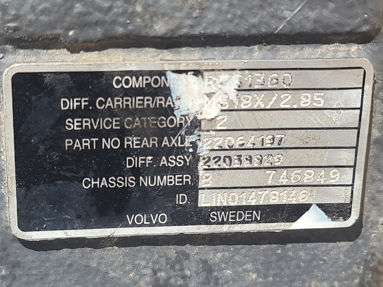 VOLVO DIFFERENTIAL DIFF / MS18X / RSS1360 / RATIO 2.85 37-13 / WORLDWIDE DELIVERY - Axă spate: Foto 5 VOLVO DIFFERENTIAL DIFF / MS18X / RSS1360 / RATIO 2.85 37-13 / WORLDWIDE DELIVERY - Axă spate: Foto 5